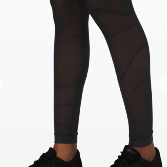 Lululemon Sheer Will High Rise Black Mesh Leggings - Picture 2 of 9